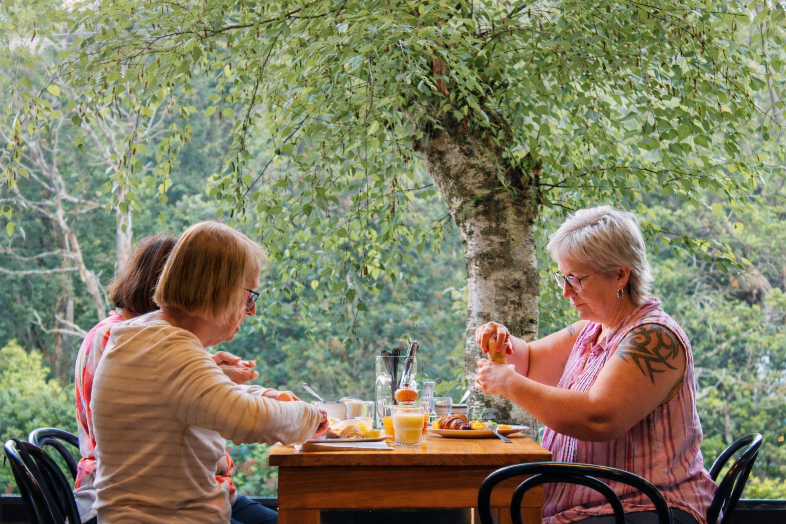 Breakfast buffet spread at The Alpine