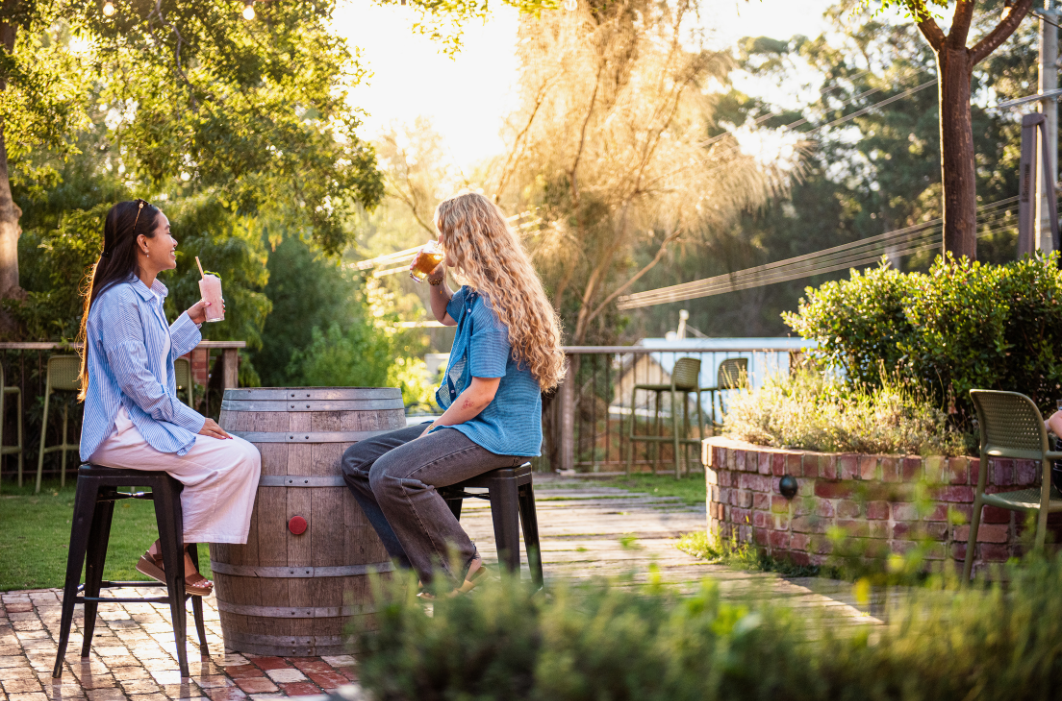 Guests drinking in Courtyard